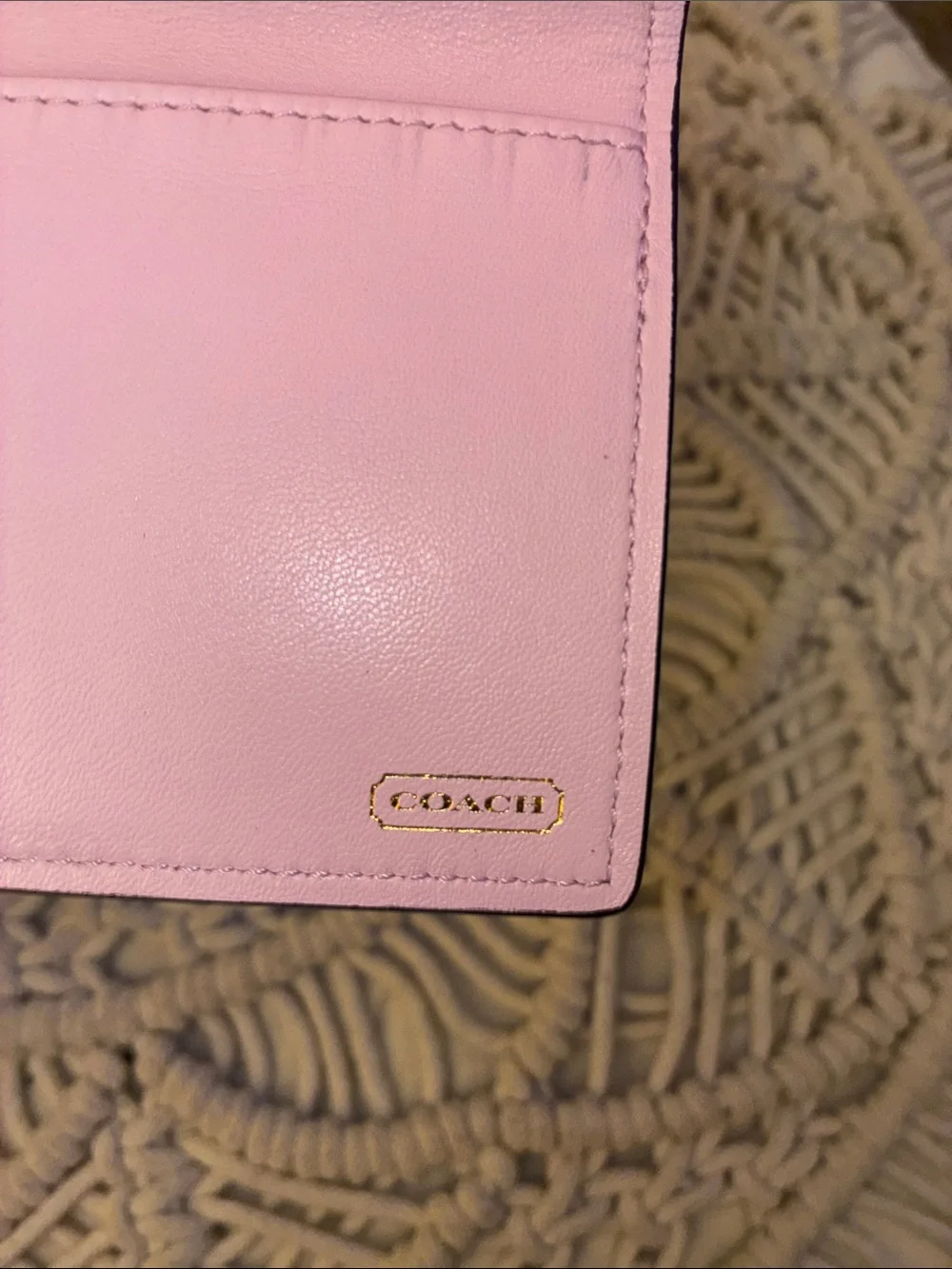 Coach Red Leather Continental Wallet with Embossed Logo